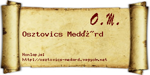 Osztovics Medárd névjegykártya